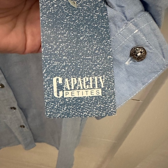 CAPACITY Vintage Dead stock blue embroidered floral woman loose fit top NWT PL - Picture 6 of 13